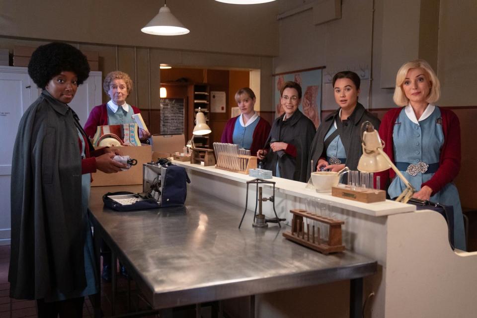 Renee Bailey, Linda Bassett, Natalie Quarry, Laura Main, Megan Cusack, Helen George, Call the Midwife Season 13