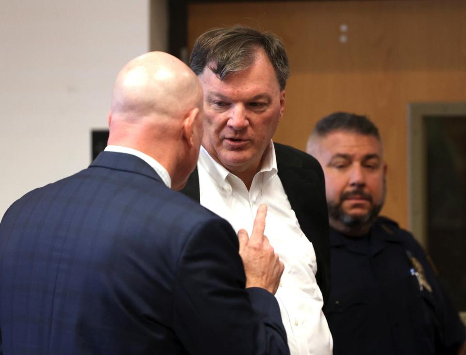 Rex Heuermann with his lawyer Michael J Brown (AP)