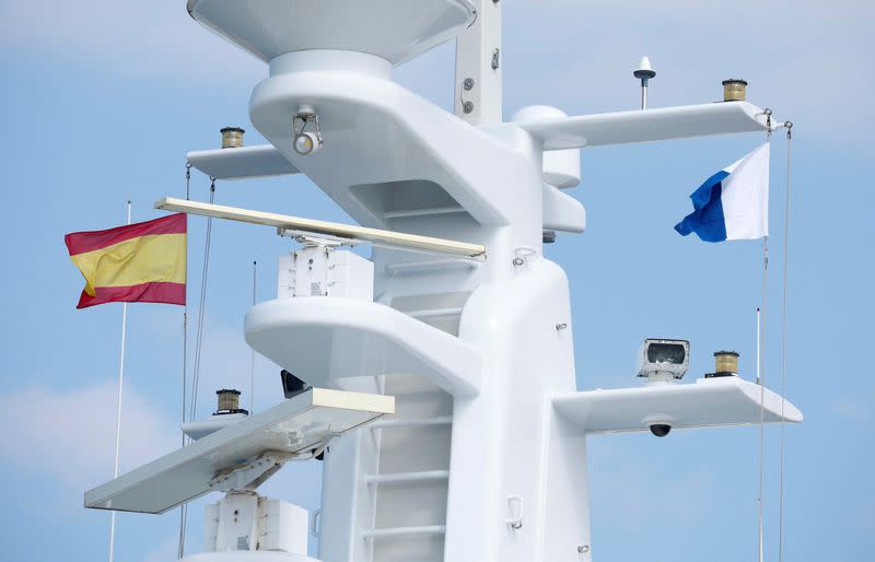 Superyacht Meridian A, formerly registered as Valerie, is docked in Barcelona