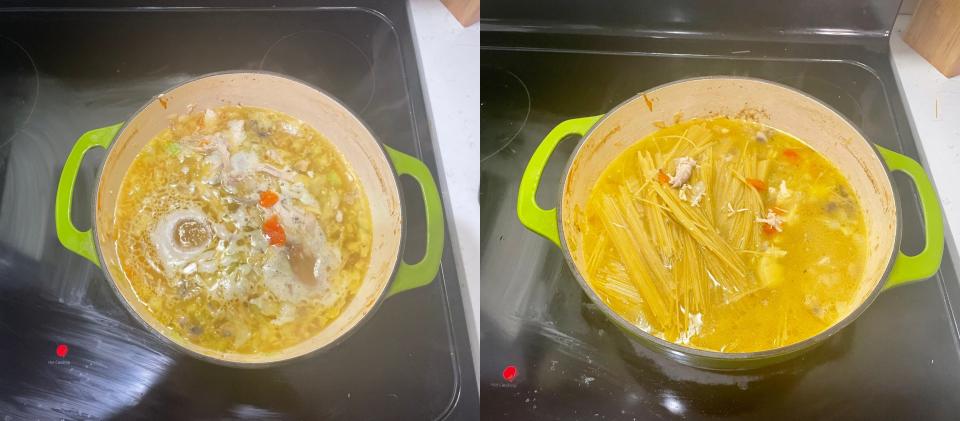 Emeril Lagasse chicken noodle soup boiling