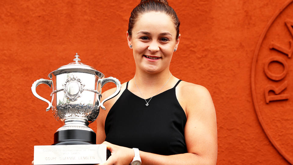 Ashleigh Barty, pictured here after winning the 2019 French Open.