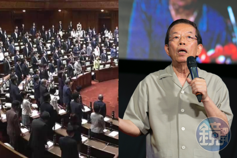 日本參議院日前全員起立力挺台灣參與世界衛生大會（左圖），我國駐日代表謝長廷（右圖）則表示這並不容易。（翻攝自謝長廷臉書、本刊資料照）