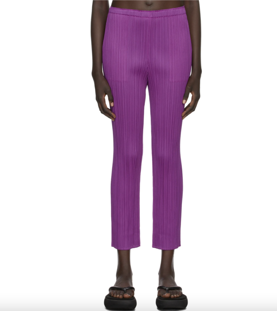 Pleats Please Issey Miyake November Trousers. PHOTO: Ssense