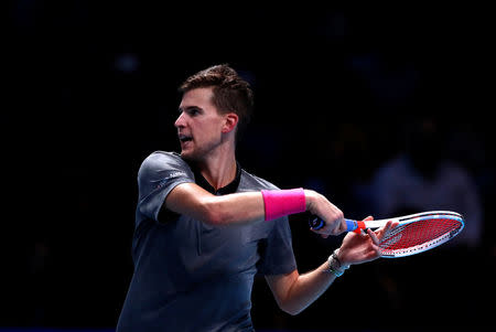Tennis - ATP Finals - The O2, London, Britain - November 13, 2018 Austria's Dominic Thiem during his group stage match against Switzerland's Roger Federer Action Images via Reuters/Andrew Couldridge