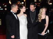 <b>Not Convinced</b><br>"Les Miserables" actor-singer Russell Crowe, far left, said he needed convincing to join the cast. “I just had an absolute conviction to be involved,” he said of the feeling he had after his first meeting with the director. Crowe initially thought there were too many reasons that kept him from taking on the role, but said Tom Hooper convinced him otherwise. Crowe says he has done a lot musical theater early in his career including “Grease,” “The Rocky Horror Picture Show,” and “Blood Brothers.” Crowe, Anne Hathaway, Hugh Jackman and Amanda Seyfriend attend the "Les Miserables" world premiere at the Odeon Leicester Square on Wednesday, December 5, in London, England. <br><br> (Photo by Stuart Wilson/Getty Images)