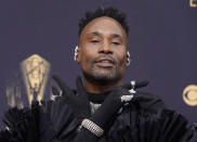 Billy Porter arrives at the 73rd Primetime Emmy Awards on Sunday, Sept. 19, 2021, at L.A. Live in Los Angeles. (AP Photo/Chris Pizzello)