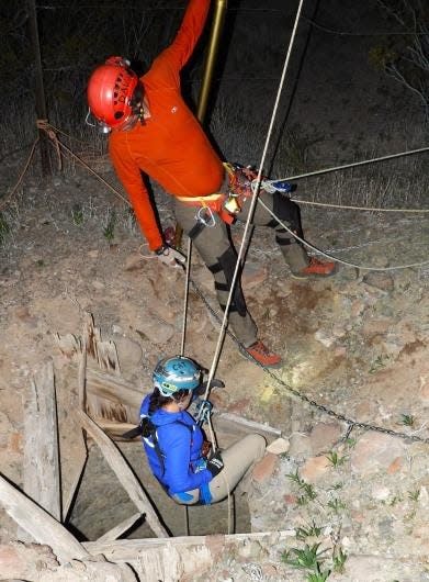 "Lucky" the tortoise was rescued from the bottom of a mineshaft in the Newberry Mountains Wilderness by federal Bureau of Land Management and San Bernardino County Sheriff's Department officials in early March, 2024.