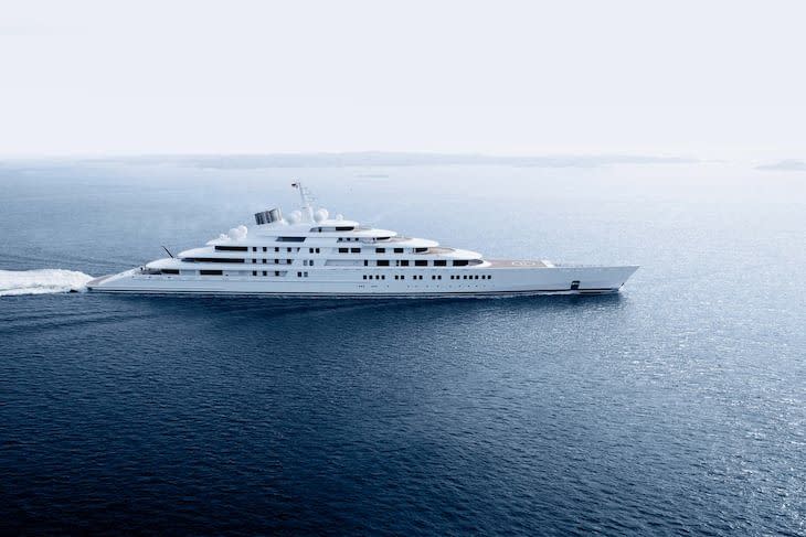 <p>The 590-foot <em>Azzam</em> is considered the longest yacht in the world and is reportedly owned by the royal family of Abu Dhabi. Built in 2013, this Larsson yacht made yachting history for not only its size, but its ability to reach top speeds of more than 30 knots. </p><p>French designer Christophe Leoni spearheaded the interior design of this boat that accommodates 36 guests and 60 crew members. </p>