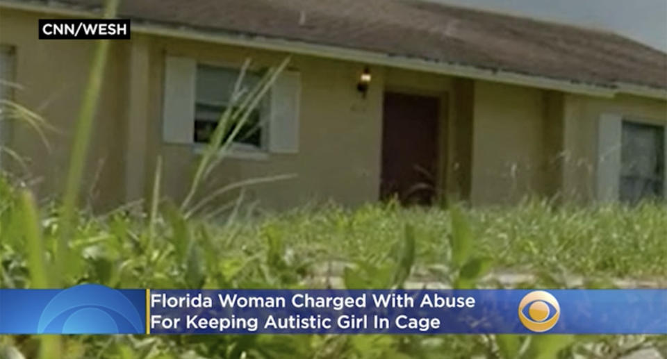Melissa Doss' home where her autistic daughter was reportedly kept in a cage.
