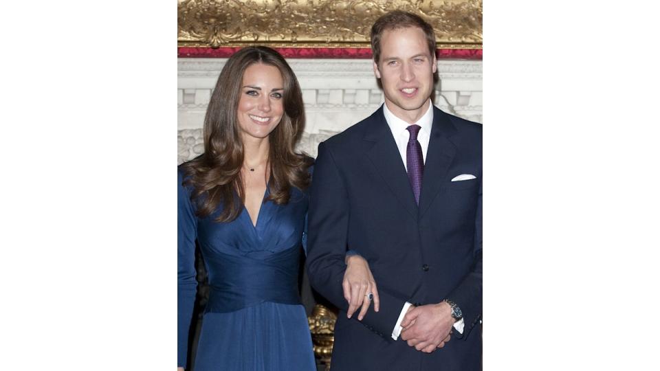 Prince William and Kate Middleton after confirming their engagement