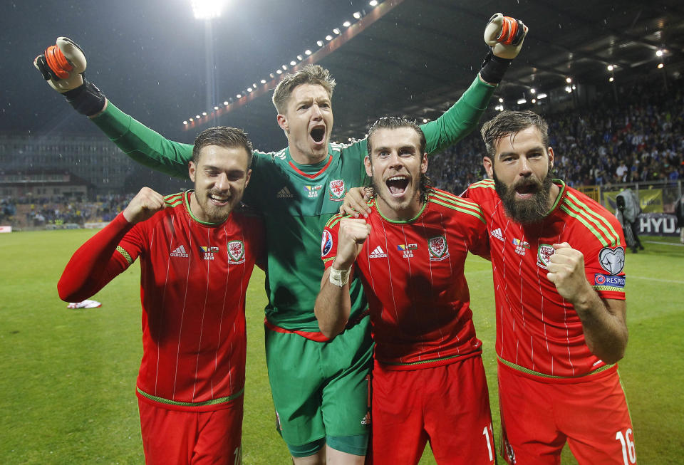 Großer Jubel auch in Wales nach gelungener Qualifikation.