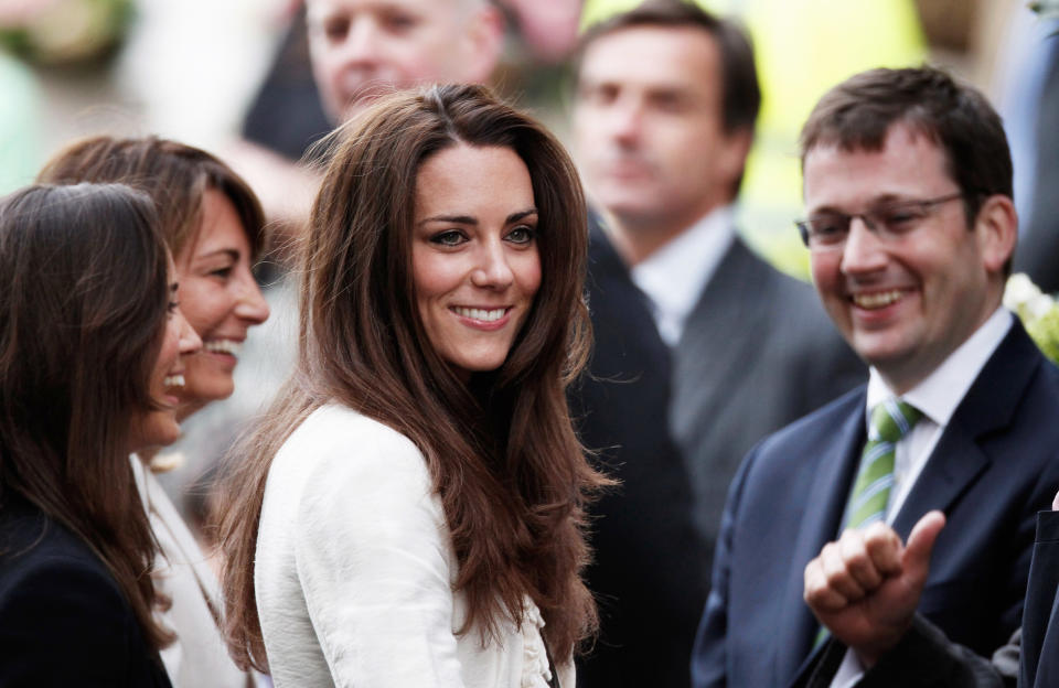 LONDON, ENGLAND - APRIL 28:  Catherine Middleton arrives at The Goring Hotel after visiting Westminster Abbey on April 28, 2011 in London, England. With less than 24 hours to go final preparations for the wedding of Prince William and Kate Middleton are in place.  (Photo by Christopher Furlong/Getty Images)