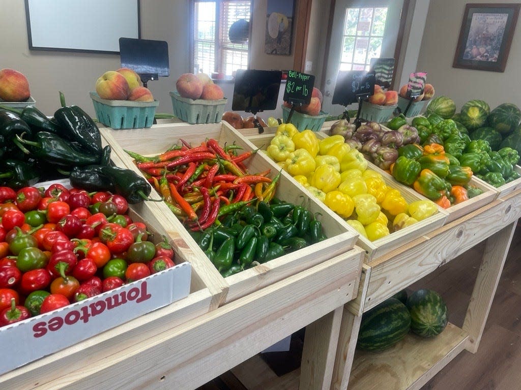 Produce for sale at the Jackson Family Farms store in Newton Grove. Owner Brent Jackson plans to open a store in Fayetteville by the year's end.