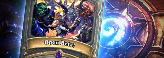 Hearthstone open beta announcement banner