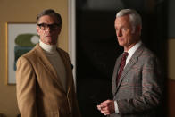 Jim Cutler (Harry Hamlin) and Roger Sterling (John Slattery) in the "Mad Men" Season 6 finale, "In Care Of."