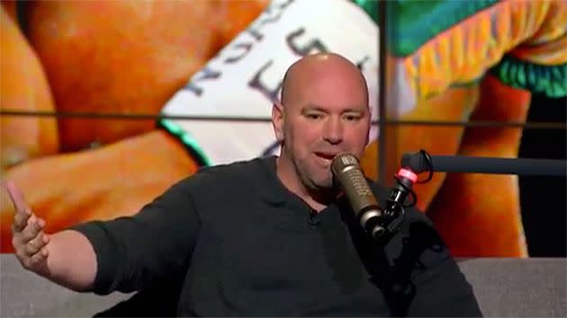 Dana White has outlined the sums for a Mayweather-McGregor bout. Pic: Colin Cowherd