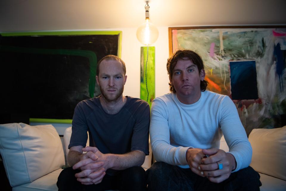 Portrait of Judah & The Lion, Brian Macdonald and Judah Akers, in Akers' home in Nashville, Tenn., Wednesday, March 6, 2024.