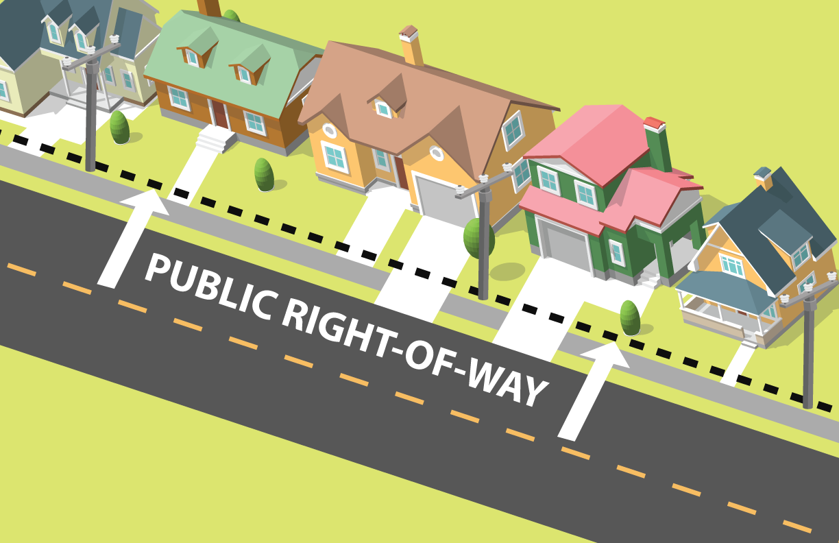 This graphic from the city of Des Moines demonstrates what a housing right of way is.