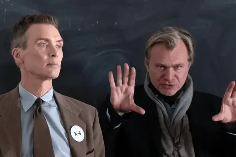 Cillian Murphy y Christopher Nolan en el set de Oppenheimer (Foto: Universal Pictures)