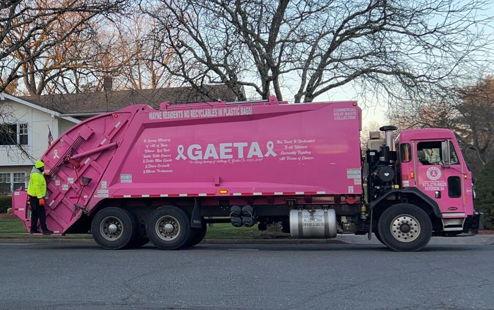 Gaeta garbage truck drives north on Raleigh Lane.