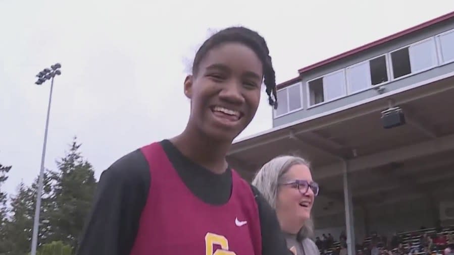 Maya Devine is making waves in track and field at Catholic High School. May 17, 2024 (KOIN).