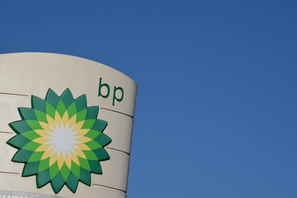 The logo of BP plc is seen at a BP petrol station in Liverpool on February 7, 2018.  / AFP PHOTO / Paul ELLIS        (Photo credit should read PAUL ELLIS/AFP via Getty Images)