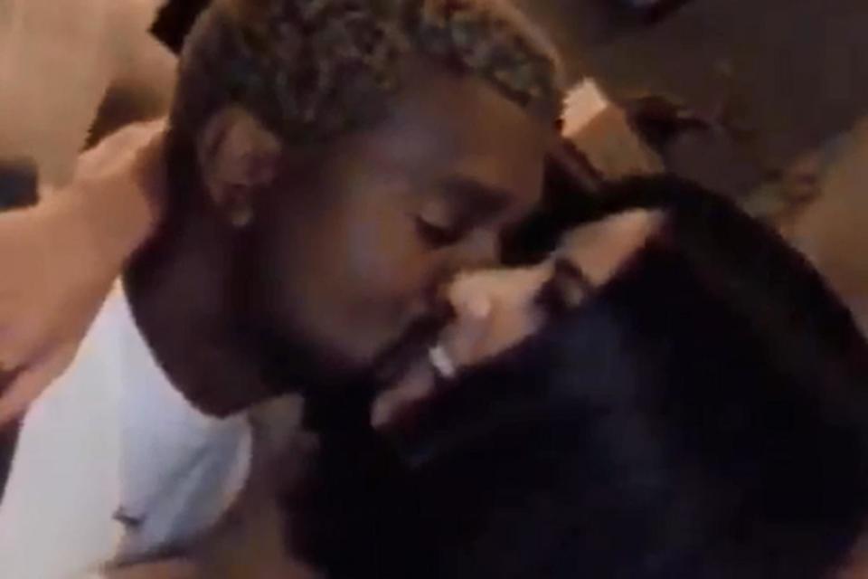 Loved up: Kanye West and Kim Kardashian (Instagram/ Kim Kardashian)