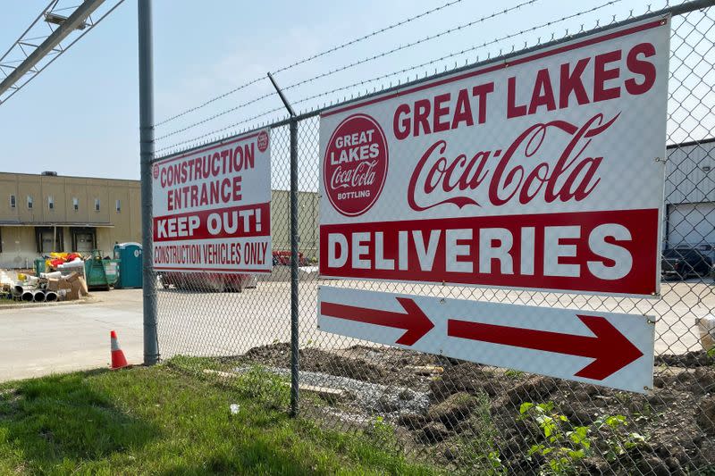 A Coca-Cola bottling plant owned by Reyes Holdings' Great Lakes unit is seen in Alsip