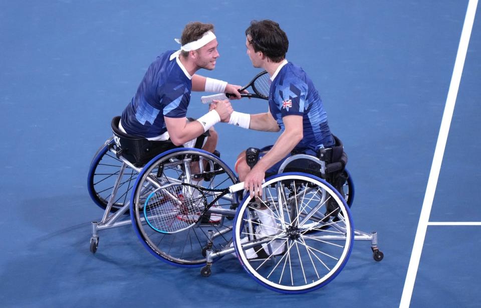 Great Britain’s Gordon Reid, right, and Alfie Hewett won the French Open doubles again (Tim Goode/PA) (PA Archive)