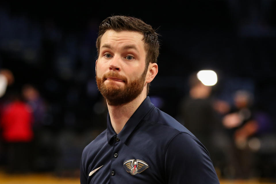 LOS ANGELES, CA - FEBRUARY 27: New Orleans assistant coach Joe Boylan before the New Orleans Pelicans versus Los Angeles Lakers game on February 27, 2019, at Staples Center in Los Angeles, CA. (Photo by Icon Sportswire)