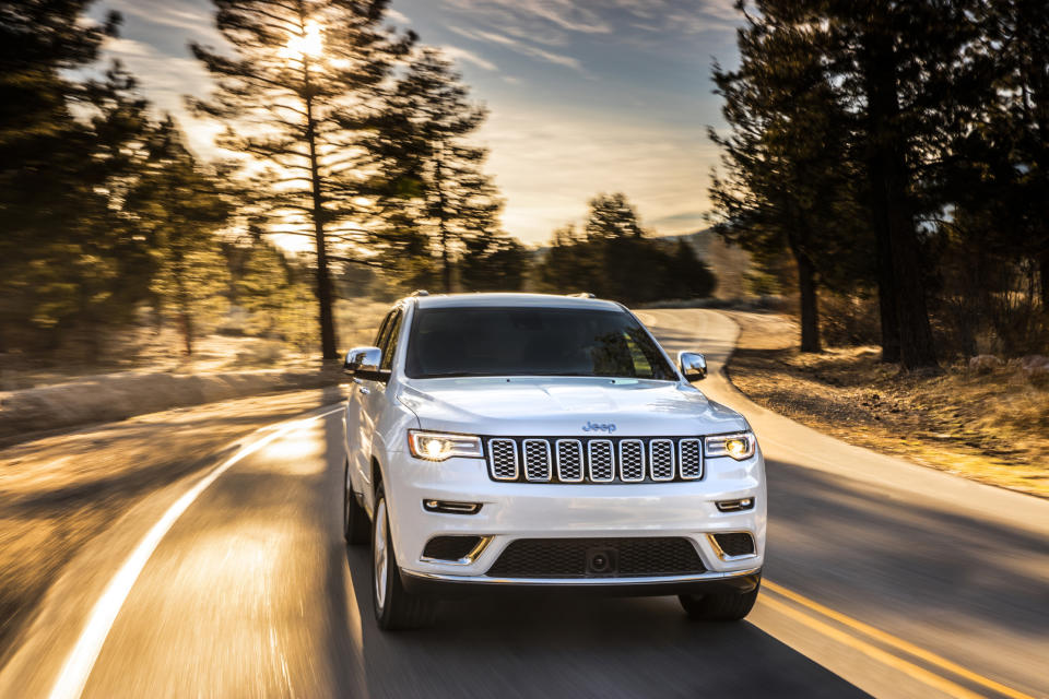 This photo provided by Fiat Chrysler shows the 2020 Jeep Grand Cherokee, which can tow up to 6,000 pounds with its standard V6 engine or 7,200 pounds with the more powerful V8. (Courtesy of FCA US via AP)