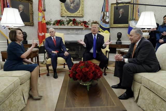 Nancy Pelosi, Mike Pence, Donald Trump and Chuck Schumer