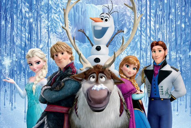 <p>Walt Disney Pictures/courtesy Everett </p> Elsa, Kristoff, Olaf, Sven, Anna and Hans in <em>Frozen</em> (2013)