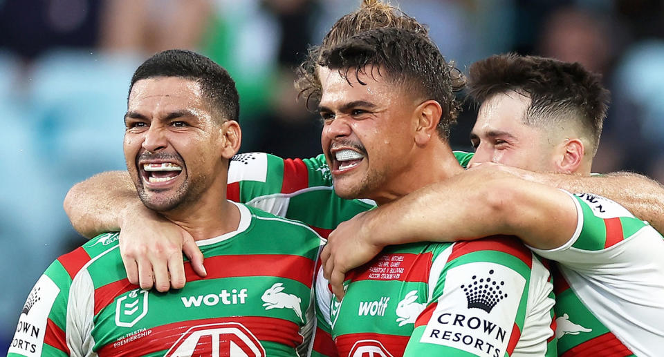 Seen here, South Sydney Rabbitohs stars Cody Walker and Latrell Mitchell.