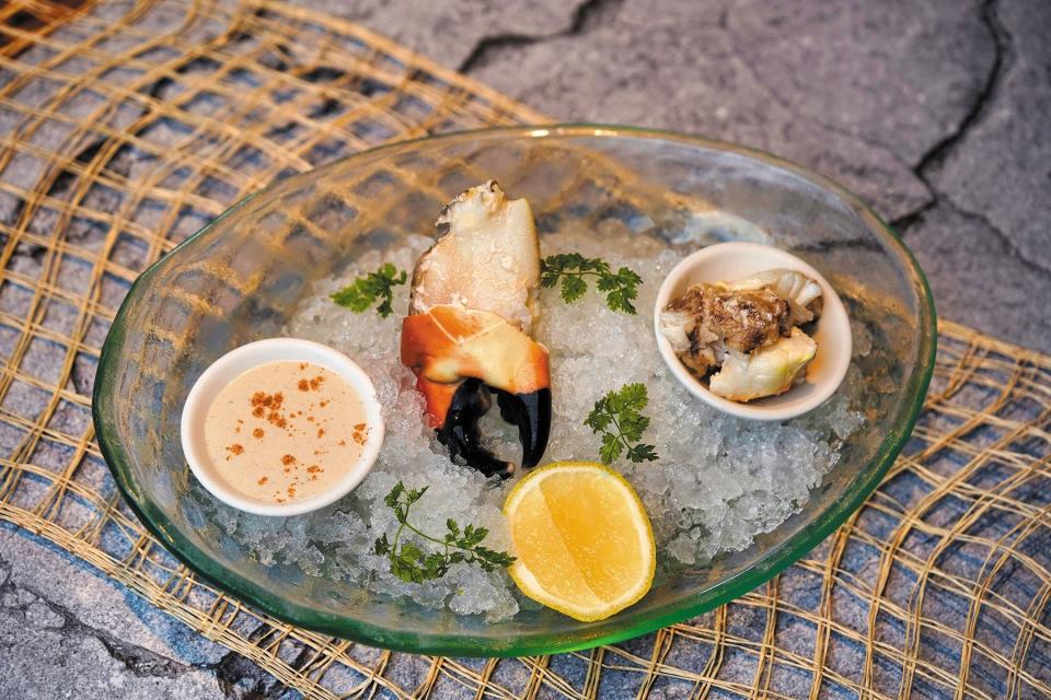 Fresh stone crab claws are sold by the piece at 1000 North waterfront restaurant in Jupiter.