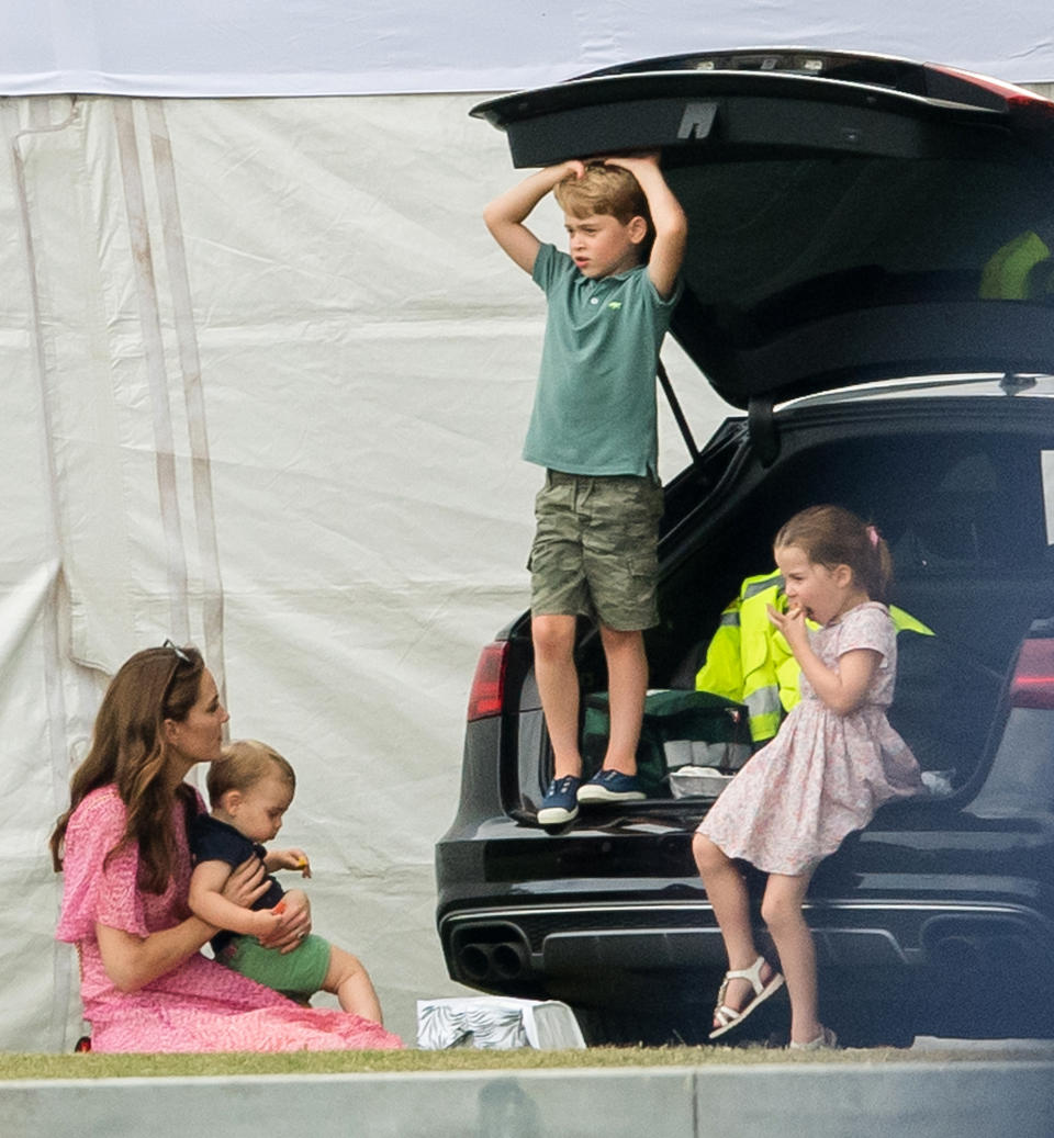 <p>When the Cambridge kids — Prince George, Princess Charlotte and Prince Louis — needed a snack, the family retreated to the car where they ate from the trunk.</p>