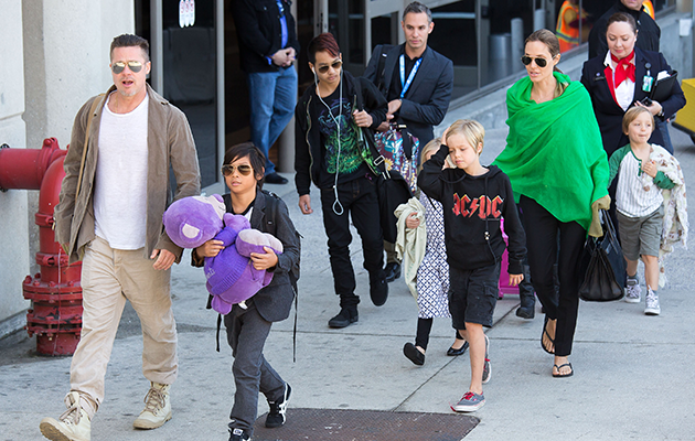 Brad and ex Angelina Jolie are parents to their brood of six. Photo: Getty