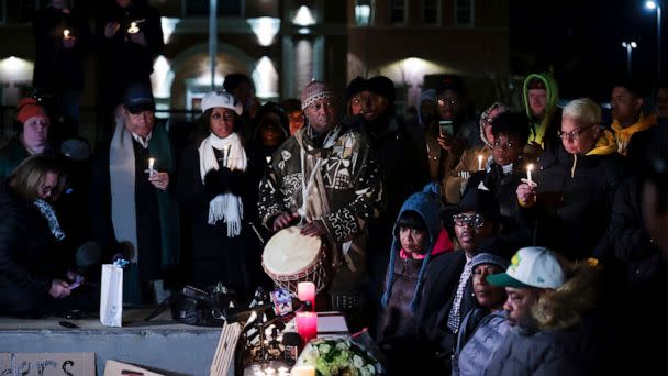 PHOTO: People attend a candlelight vigil for Tyre Nichols in Memphis, Tenn., Jan. 26, 2023. (Patrick Lantrip/Daily Memphian via AP)