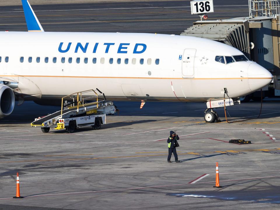 A United Airlines plane.