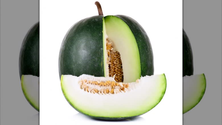 dark green round winter melon