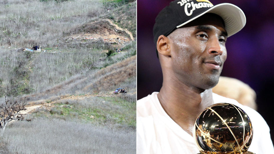 Treacherous terrain is making the investigation into the deaths of Kobe Bryant and eight others difficult. Pic: Getty