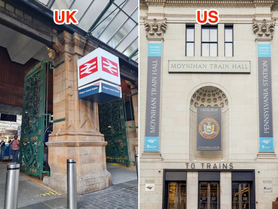 Train stations in the UK and US