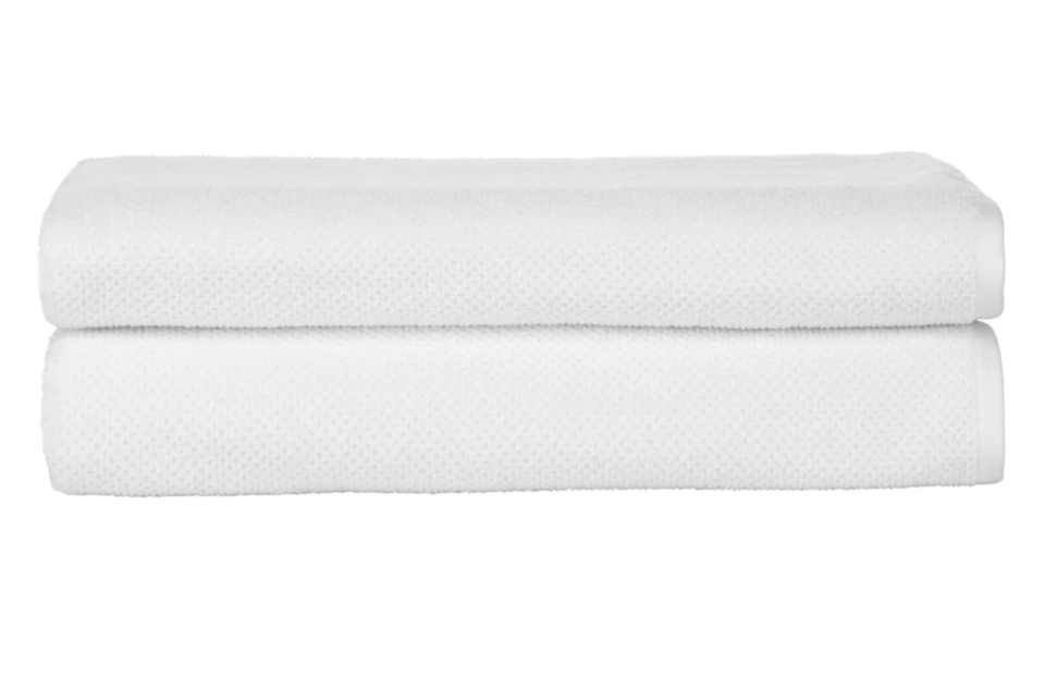 Cotton Bath Sheet Towel Set With Textured Rice Weave