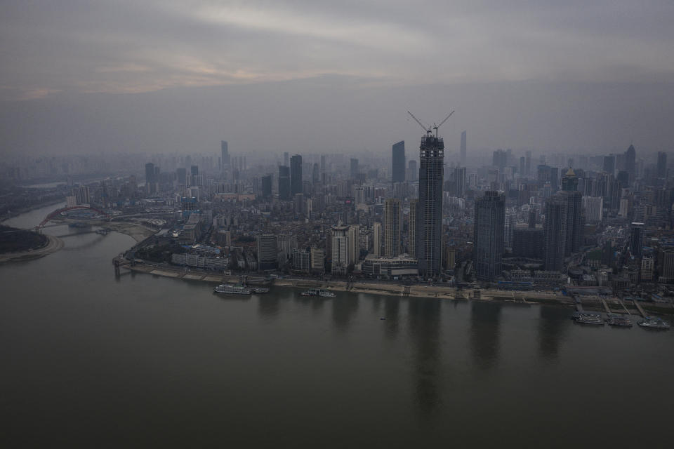 Picture of the skyline in Wuhan, the Chinese city where the virus was first detected 