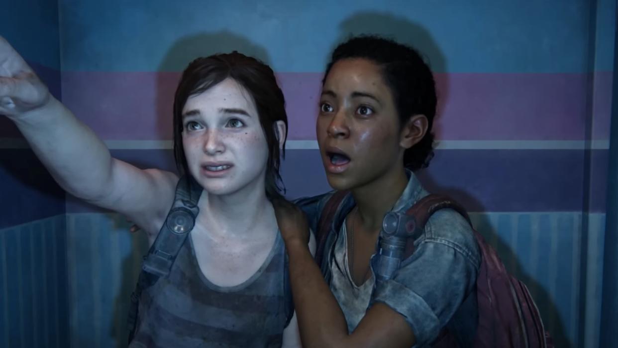  Ellie and Riley in photo booth in The Last of Us Left Behind 