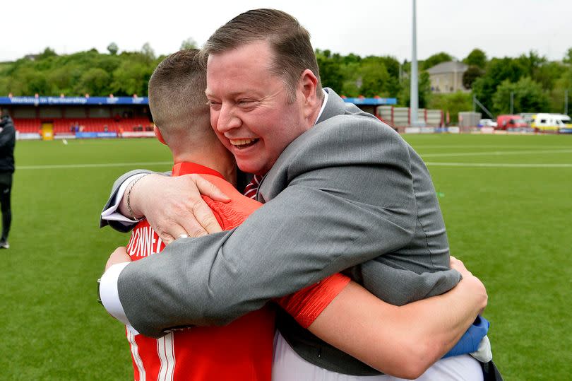 Photo showing Larne Chairman Gareth Clements