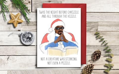 Sketchy Print Co Snoop Dogg Christmas Card from Etsy - Credit: Etsy