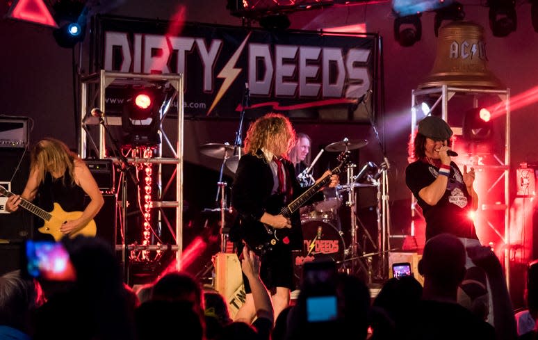 The AC/DC tribute band Dirty Deeds does two different shows, one devoted to the Bon Scott era and the other to the Brian Johnson era of the famed Australian band.