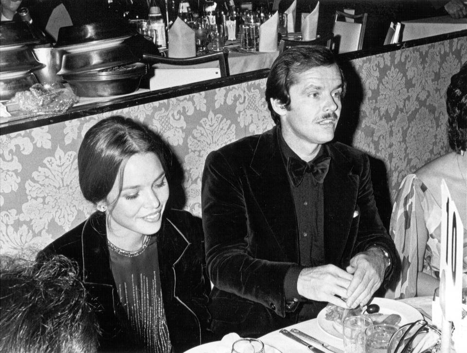 Michelle Phillips and Jack Nicholson attended the 1971 Governors Ball at Beverly Hilton Hotel