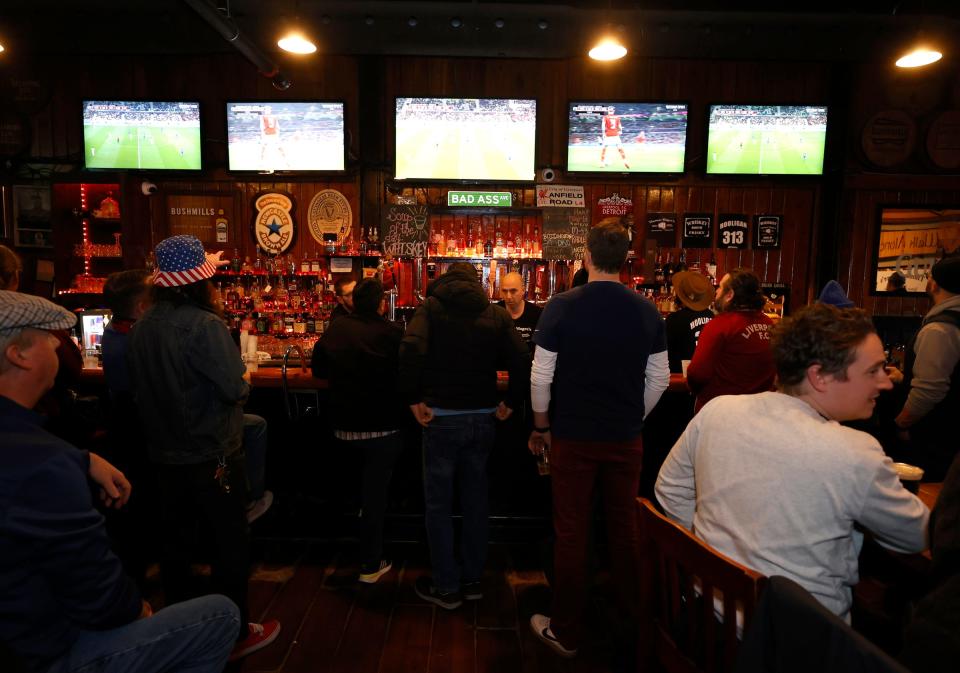 Fans pack in at Thomas Magee's Sporting House Whiskey Bar during a USMNT World Cup watch party on Tuesday, Nov. 29, 2022.